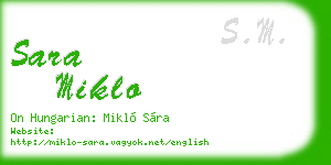sara miklo business card