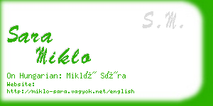 sara miklo business card